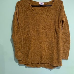 Yellow V-Neck Knit Sweater